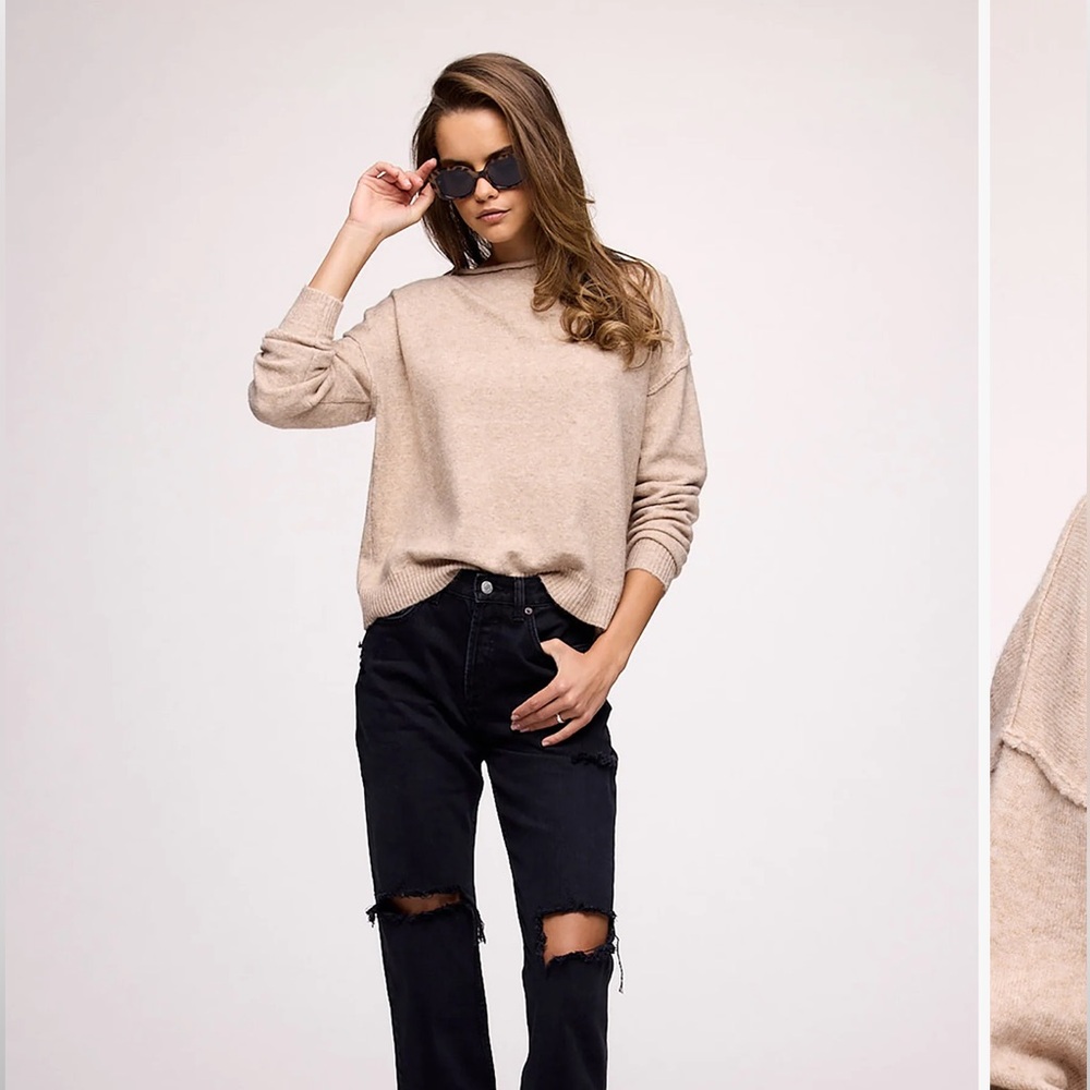 nuuds Heather oat mockneck sweater